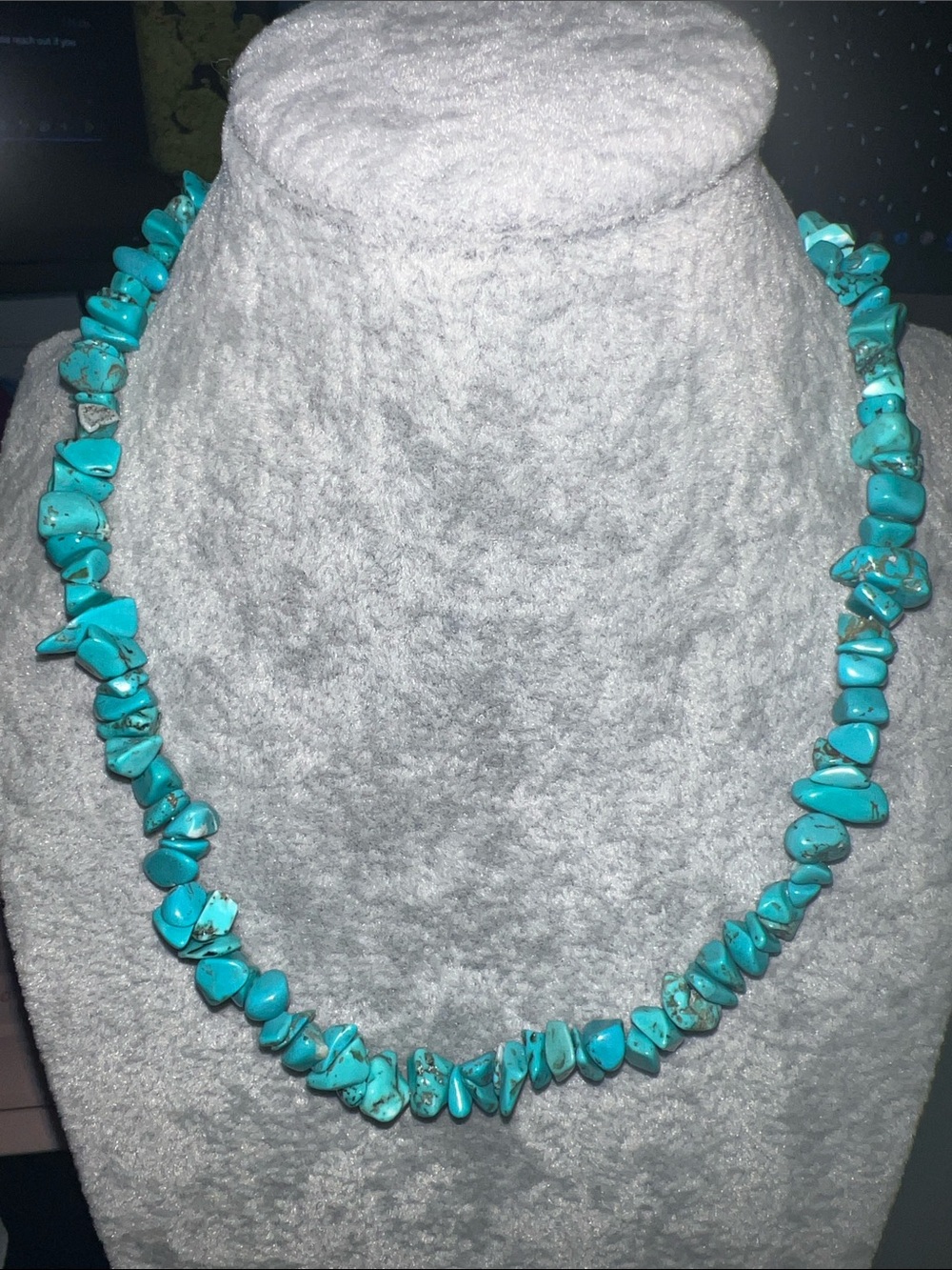 Turquoise Chip Bead Necklace - Vibrant Blue Women's Jewelry